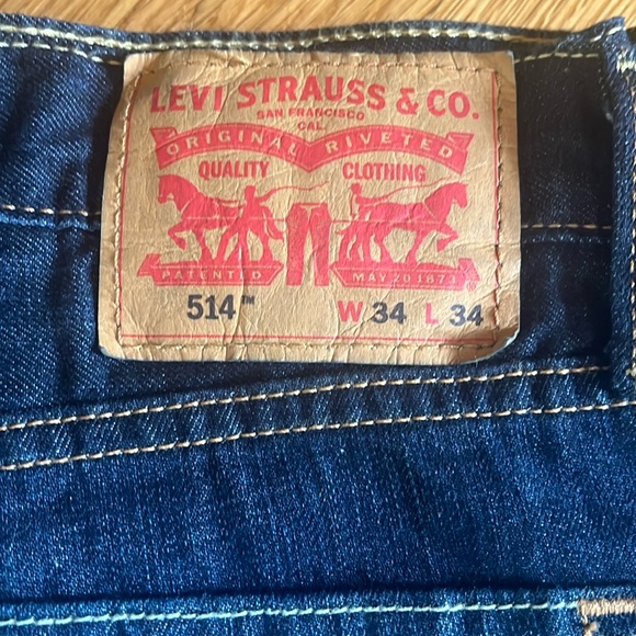 Men’s Levi 514 Dark Wash Jeans 34 x 34 - Picture 2 of 6